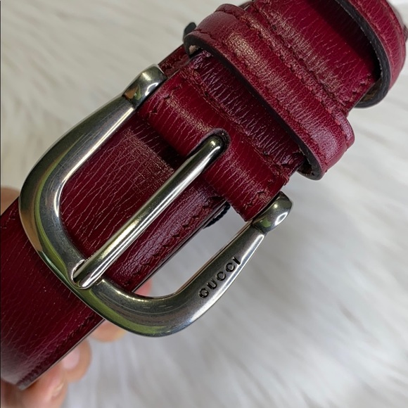 ‼️Gucci‼️Red Leather Belt 295336 Size 34 NEW - Picture 3 of 6